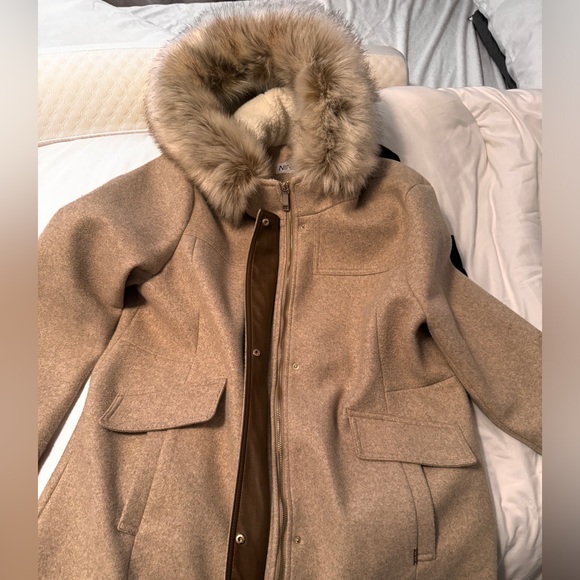 Ladies NineWest heavy Dress coat with fur hood - XXL - Picture 2 of 4